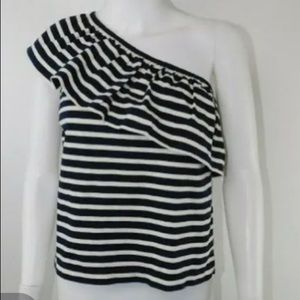 Jcrew one sleeve striped shirt